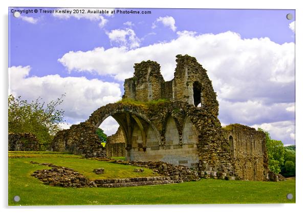 Kirkham Priory Ruins #3 Acrylic by Trevor Kersley RIP