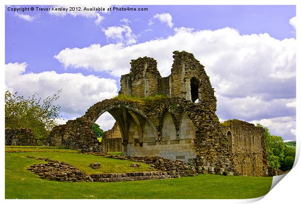 Kirkham Priory Ruins #3 Print by Trevor Kersley RIP