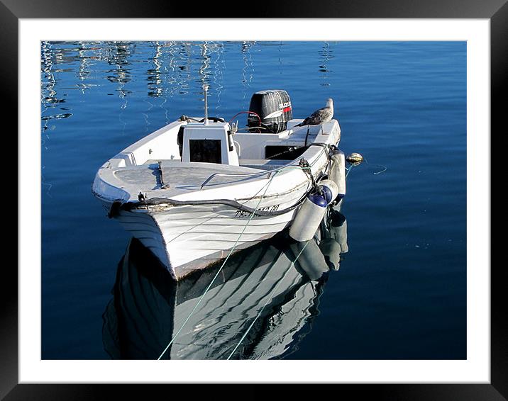 Boat in Los Christianos Framed Mounted Print by barbara walsh