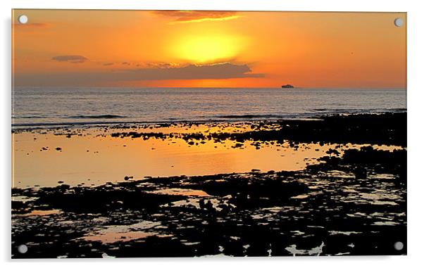 Sunset Tenerife Acrylic by barbara walsh