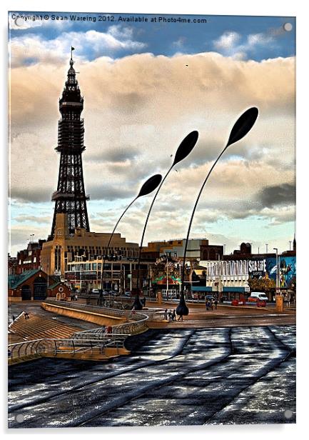 Blackpool Prom. Acrylic by Sean Wareing
