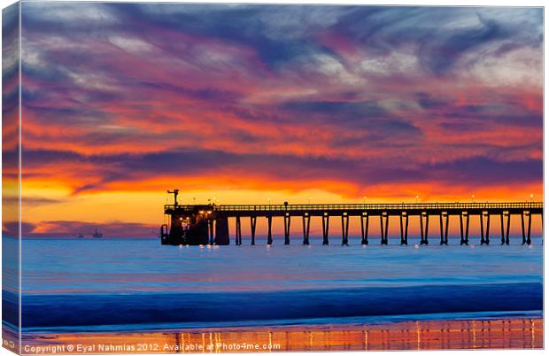 Bacara (Haskell’s) Beach and pier, Santa Barbara Canvas Print by Eyal Nahmias