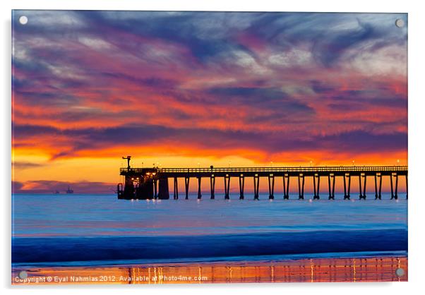 Bacara (Haskell’s) Beach and pier, Santa Barbara Acrylic by Eyal Nahmias