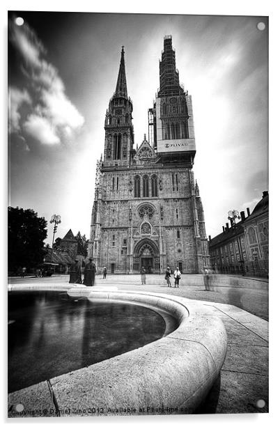 Zagreb Cathedral Acrylic by Daniel Zrno