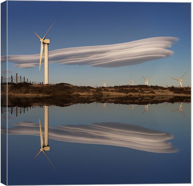 Lenticular Cloud Reflection Canvas Print by Brian Middleton