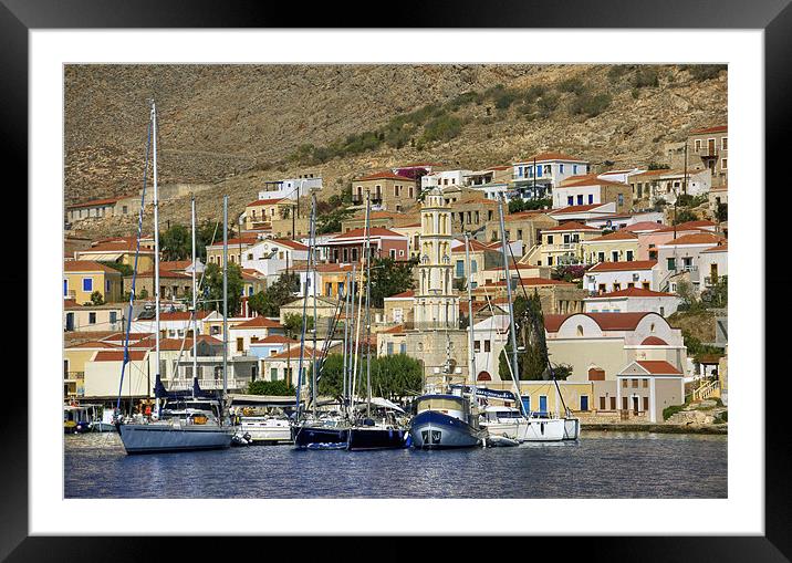 Yachts in the Harbour Framed Mounted Print by Tom Gomez