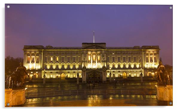 Buckingham Palace Night Acrylic by David French
