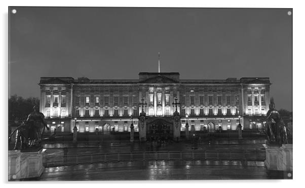 Buckingham Palace Night bw Acrylic by David French
