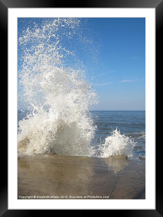 Crashing Waves Framed Mounted Print by Elizabeth Wilson-Stephen
