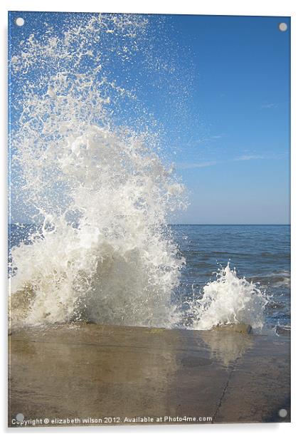 Crashing Waves Acrylic by Elizabeth Wilson-Stephen