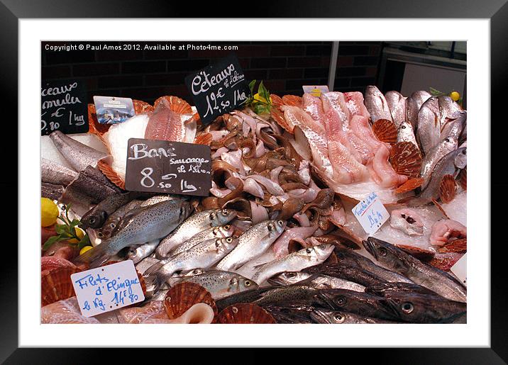 French fish counter Framed Mounted Print by Paul Amos