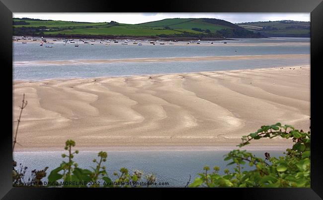 LOW TIDE TO PADSTOW HARBOUR Framed Print by David Moreline
