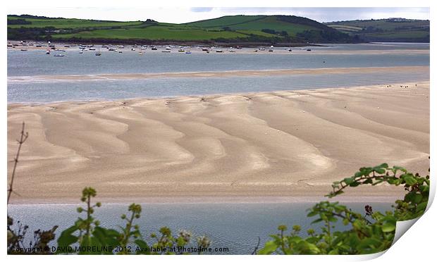 LOW TIDE TO PADSTOW HARBOUR Print by David Moreline