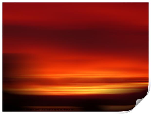 Blazing sunset Print by Robert Gipson