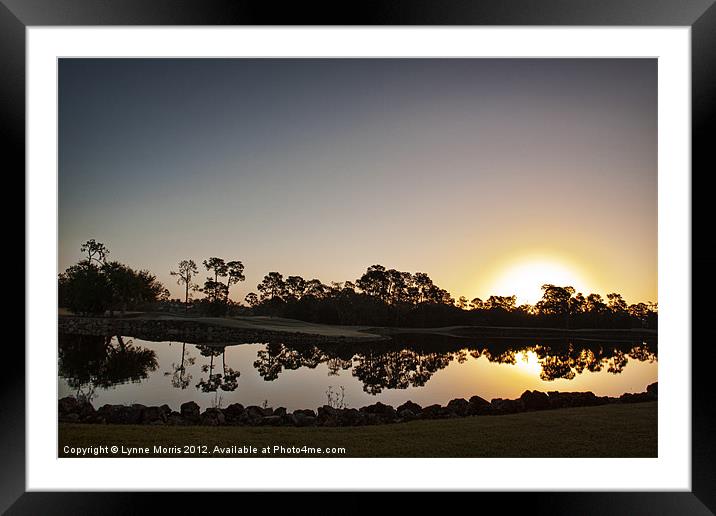 Sunrise Over The Lake Framed Mounted Print by Lynne Morris (Lswpp)