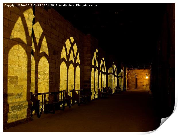 Durham Cathedral Cloisters Print by DAVID RICHARDSON