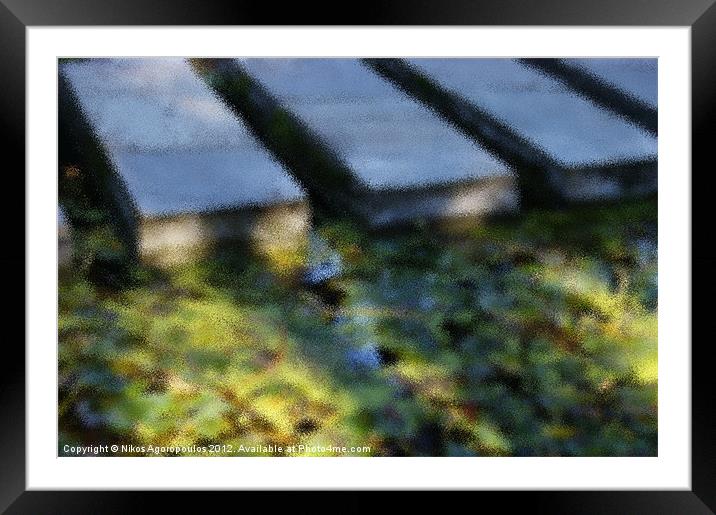Stone steps on water Framed Mounted Print by Alfani Photography