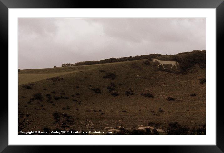 White Horse, Litlington Framed Mounted Print by Hannah Morley