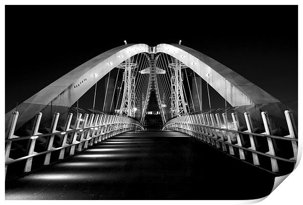 Millenium Bridge at Salford Quays Print by Wayne Molyneux