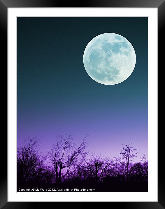 Once in a Blue Moon Framed Mounted Print by Liz Ward