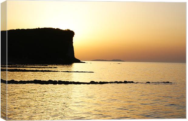 Sunset In Corfu Canvas Print by Michael Ghobrial