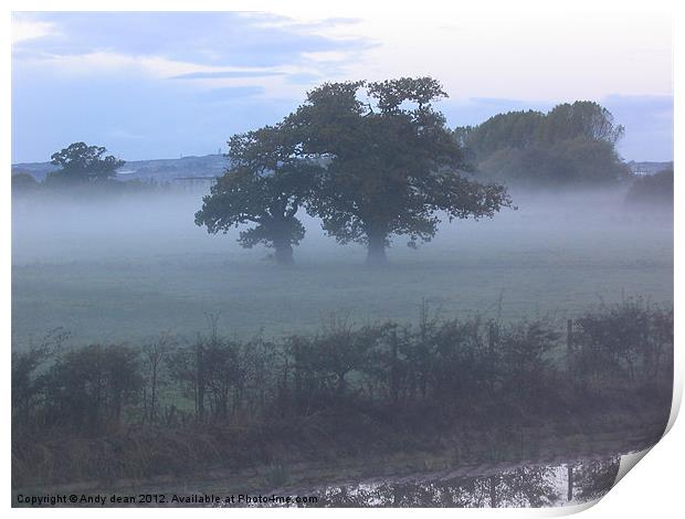 Early morning mist Print by Andy dean