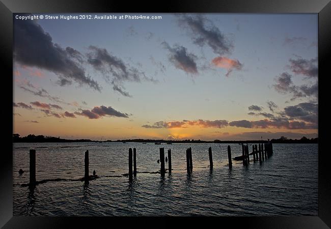 Across the water at Sunset Framed Print by Steve Hughes