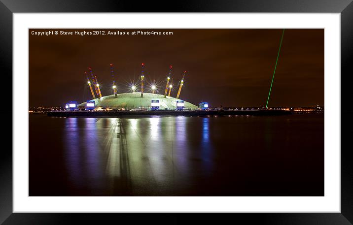 The O2  Arena at night Framed Mounted Print by Steve Hughes