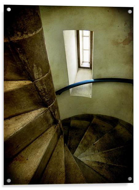 spiral staircase Acrylic by Heather Newton