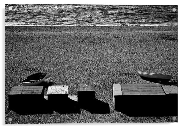 Boats, Boxes, Brighton Beach Acrylic by JG Mango