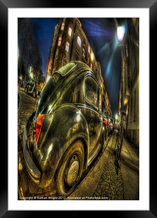 Volkswagen Beetle parked Framed Mounted Print by Nathan Wright