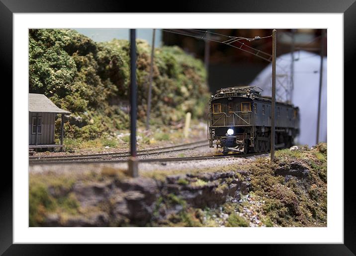 virginian model train Framed Mounted Print by aron james glasser
