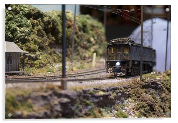 virginian model train Acrylic by aron james glasser