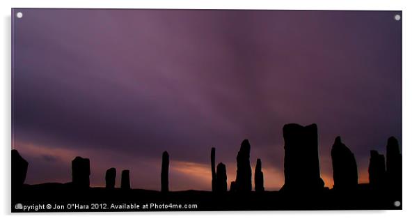 Ancient Callanish Stones Sunset. Acrylic by Jon O'Hara