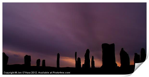 Ancient Callanish Stones Sunset. Print by Jon O'Hara
