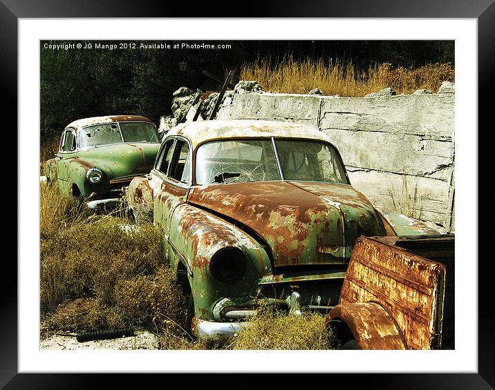 Beat Old Cars Framed Mounted Print by JG Mango