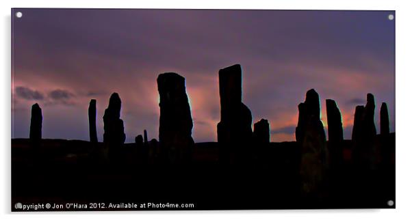 Ancient Callanish Stones Sunset. Acrylic by Jon O'Hara