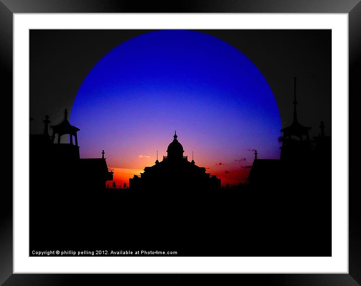 Silhouette on fire. Framed Mounted Print by camera man