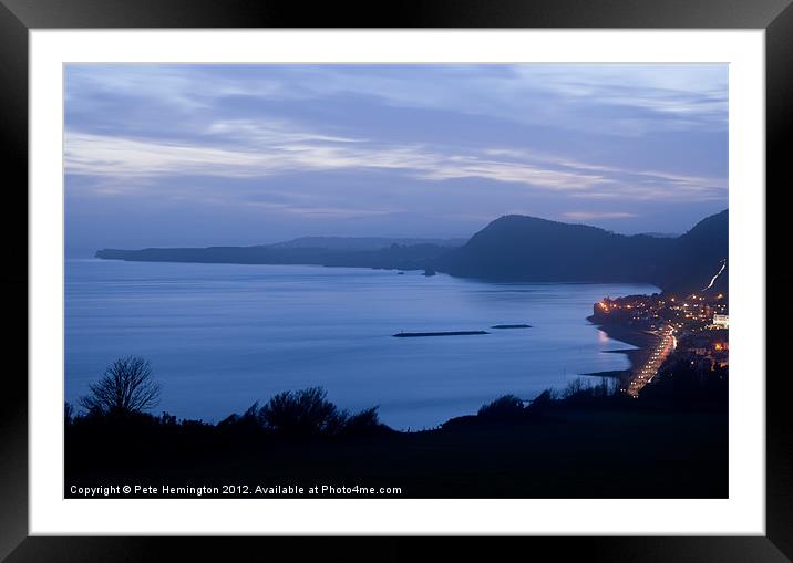Sidmouth after dusk Framed Mounted Print by Pete Hemington