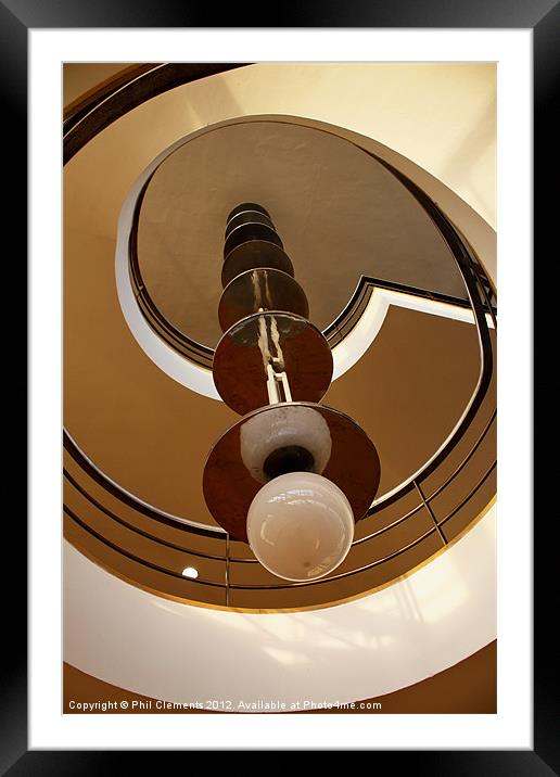 De La Warr Staircase Framed Mounted Print by Phil Clements