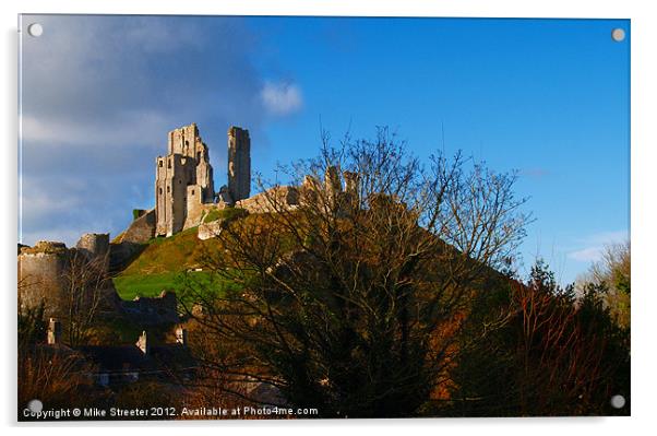Corfe Castle Acrylic by Mike Streeter