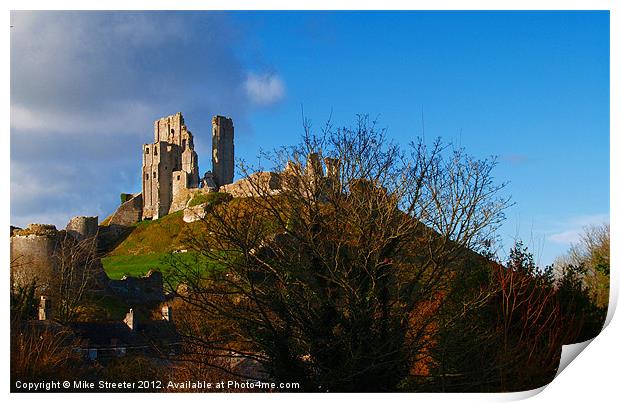 Corfe Castle Print by Mike Streeter