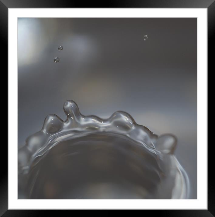 Silver Drip Framed Mounted Print by Jacob Andersen
