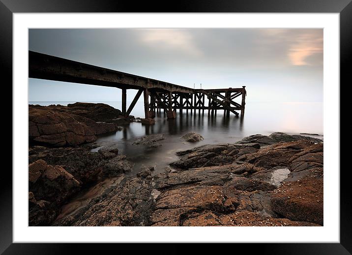 Portencross pier Framed Mounted Print by Grant Glendinning