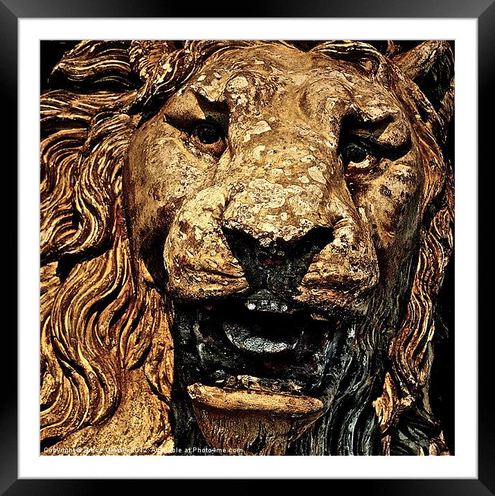 STONE LION Framed Mounted Print by Bruce Glasser