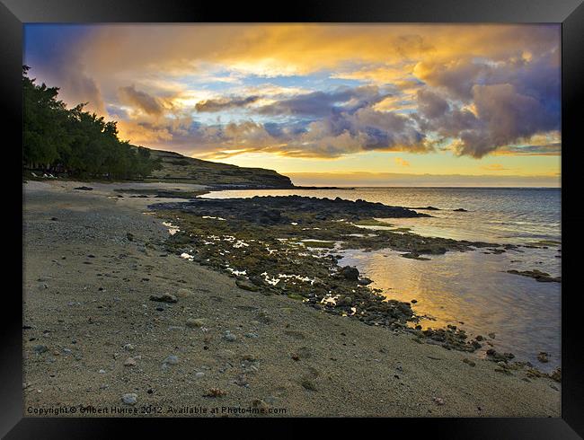 Enchanting Sunset Over Rodrigues Island Framed Print by Gilbert Hurree