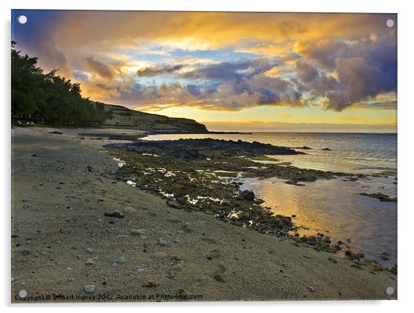 Enchanting Sunset Over Rodrigues Island Acrylic by Gilbert Hurree