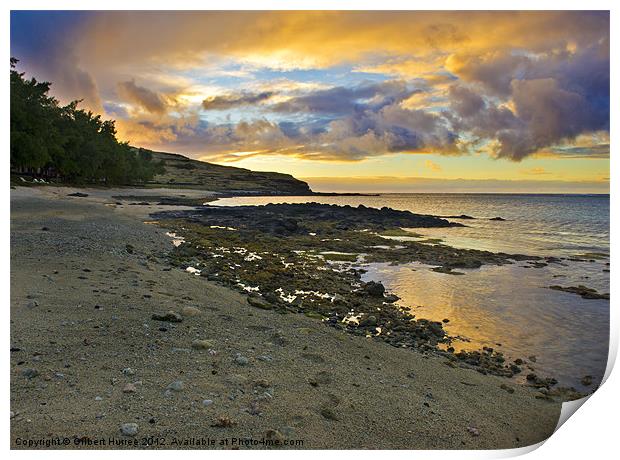 Enchanting Sunset Over Rodrigues Island Print by Gilbert Hurree