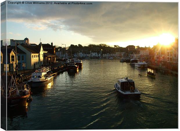 Harbour Sunrise Canvas Print by Clive Williams