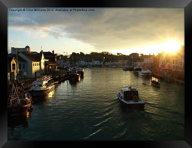 Harbour Sunrise Framed Print by Clive Williams